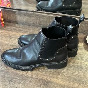 Black Leather Studded Coach boots